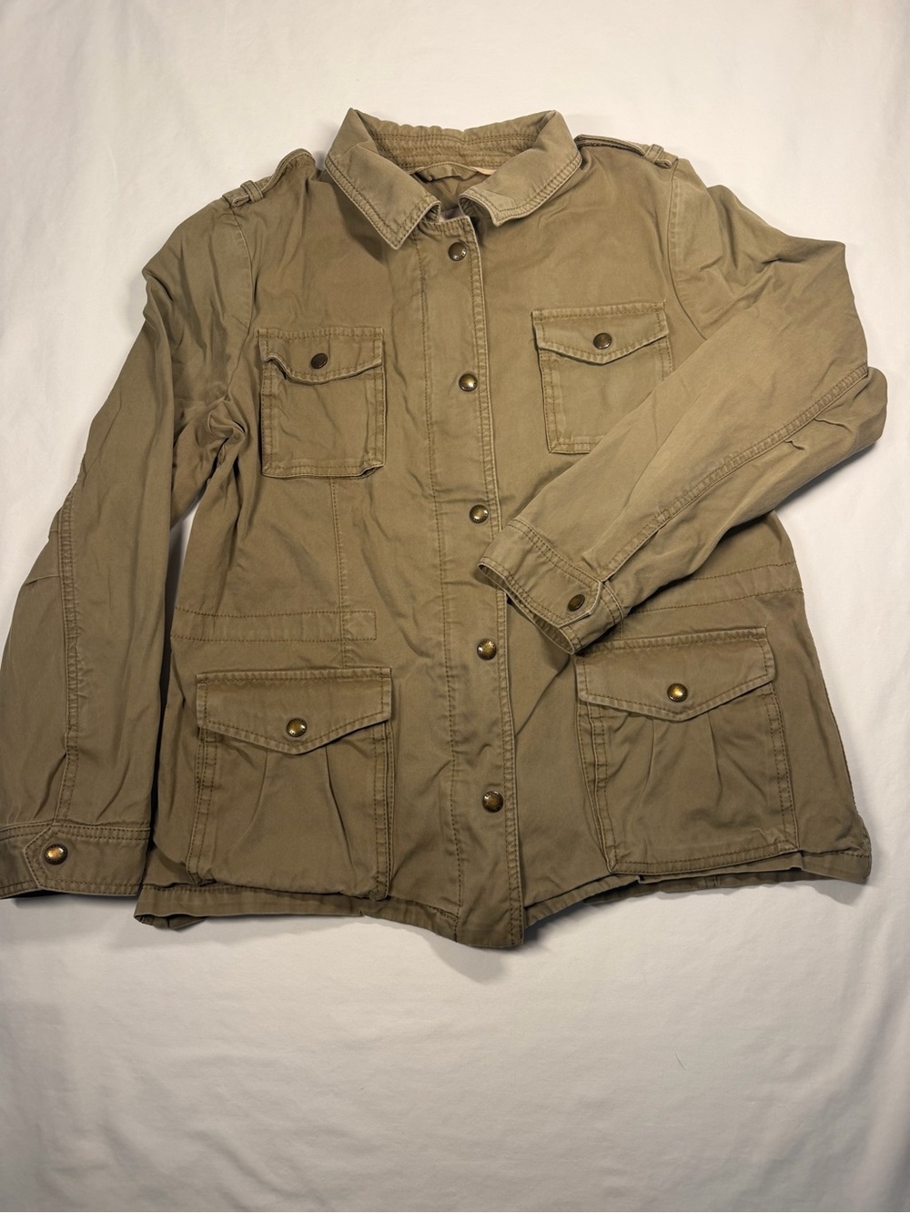 Banana Republic Vintage Woman's Lg Utility Field Jacket - Worn Olive Green
